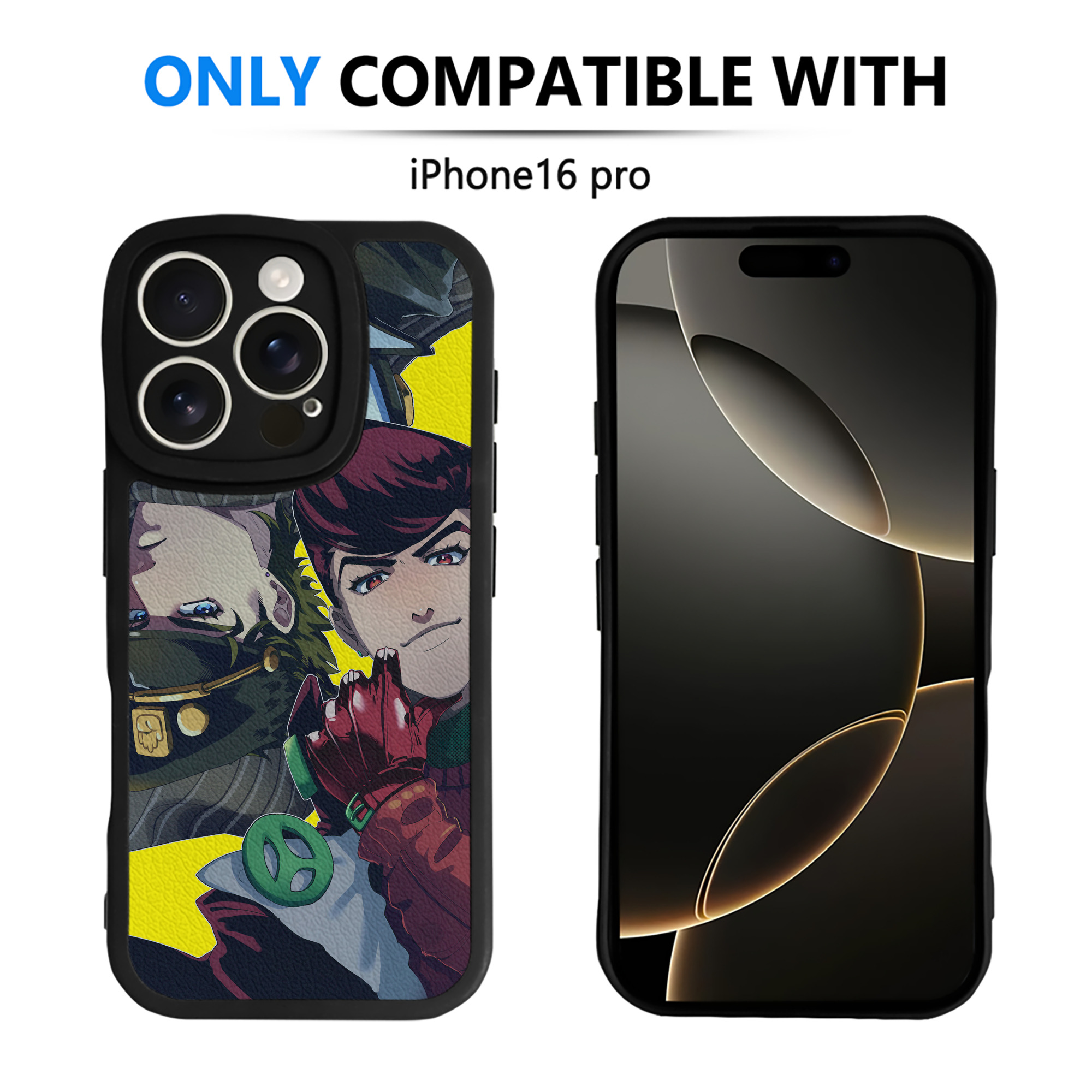 （画像用） ジョジョの奇妙な冒険 JoJo's Bizarre Adventure 【iPhone 16シリーズ対応】シリコンスマホケース（レザー調） 材質：シリコン